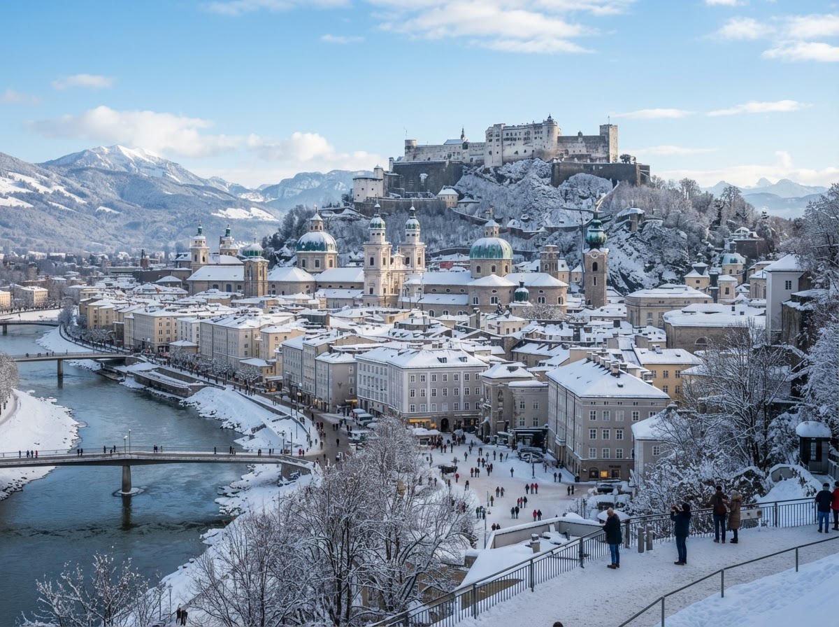 Salzburg, Austria in winter