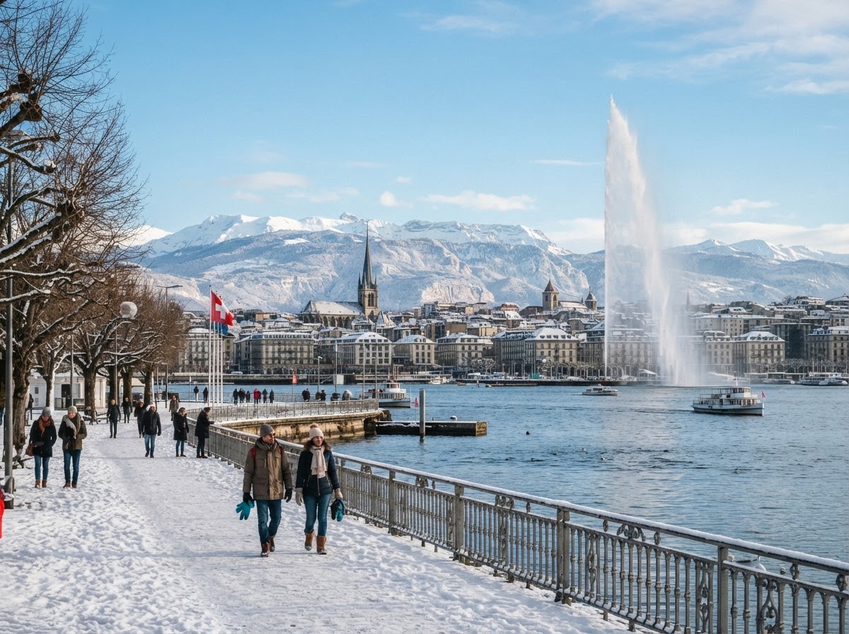 Geneva, Switzerland in winter