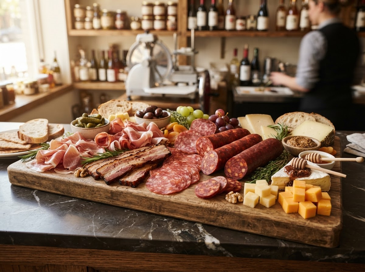Carnes frías: jamón, salchichón, tocino, chorizo y queso en SuperMarket Gómez