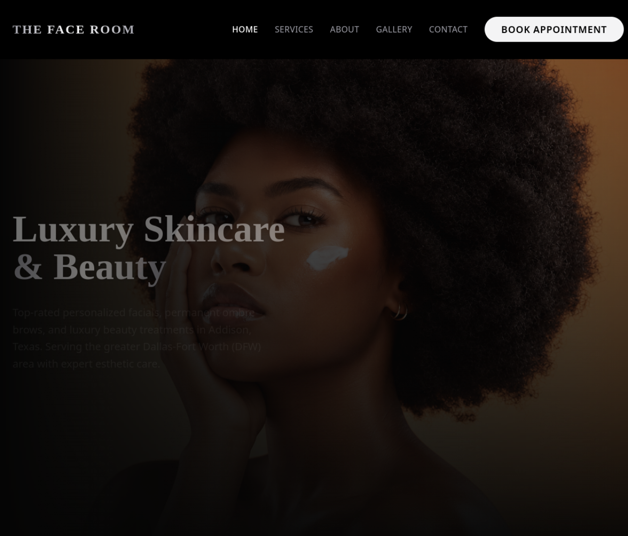 The Face Room website preview