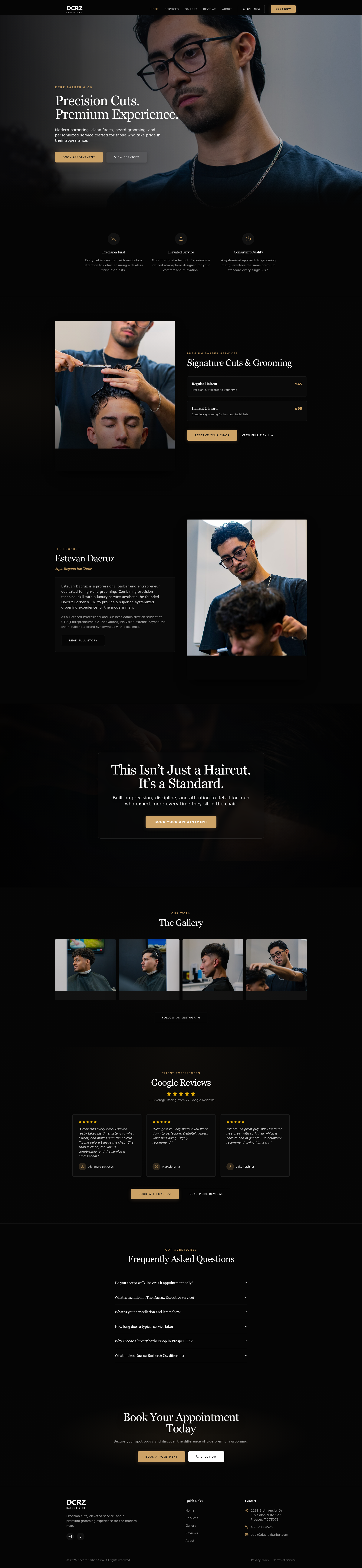 Dacruz Barber & Co. website preview