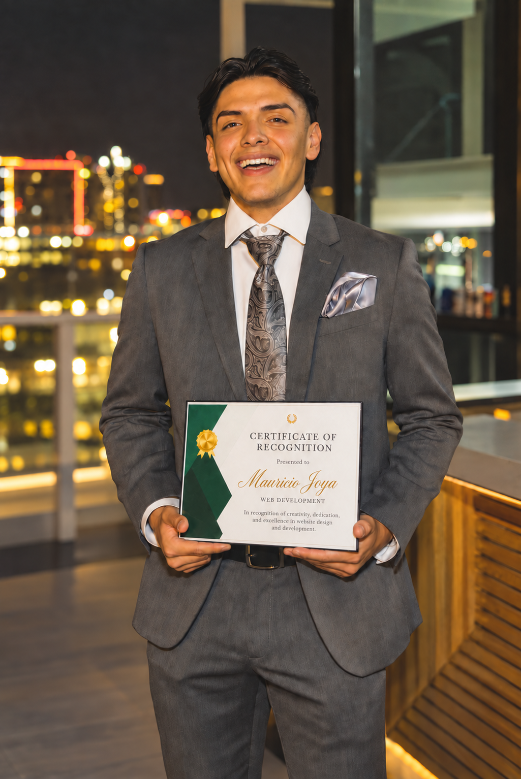 Mauricio Joya (MJ) · Web Developer & Designer holding Certificate of Recognition