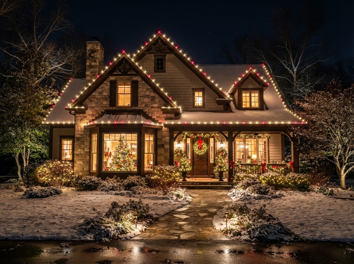 Christmas Lighting installation in Orange County