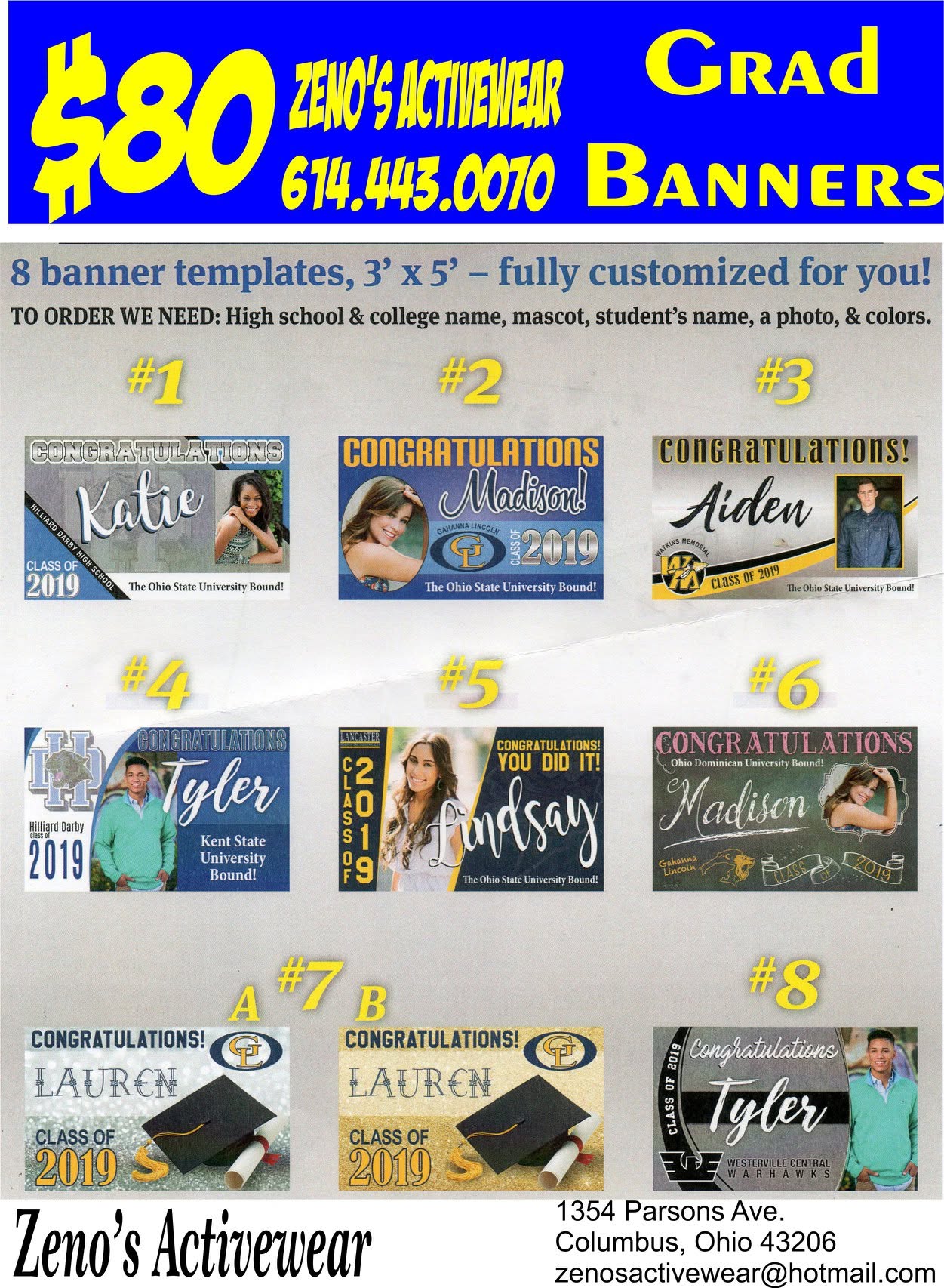 Custom 3' x 5' Grad Banners
