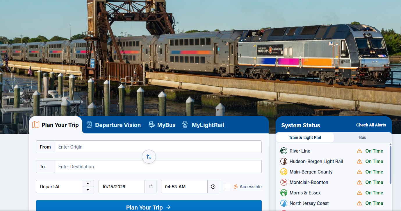 NJ TRANSIT rail and Suburban Transit regional commuting services