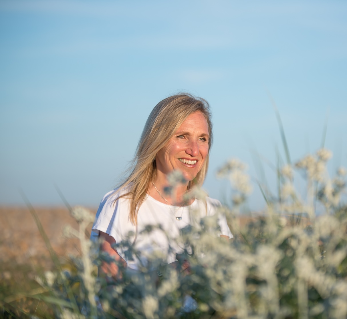 Annabel smiling in nature