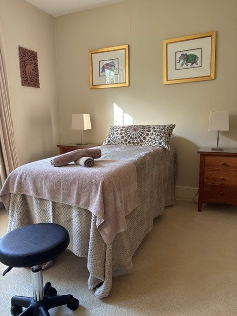 Annabel's tranquil therapy room in Offham, Kent