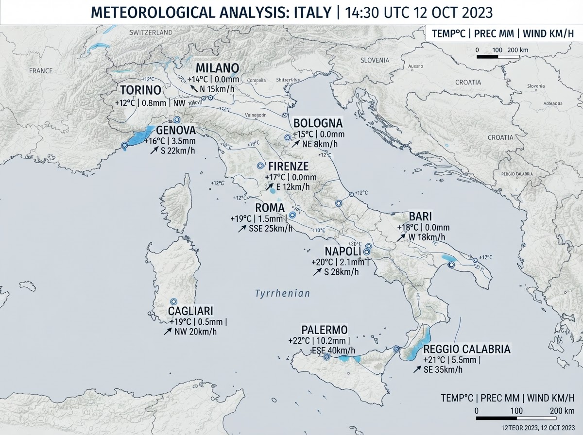 Previsioni meteorologiche puntuali per località e aree specifiche