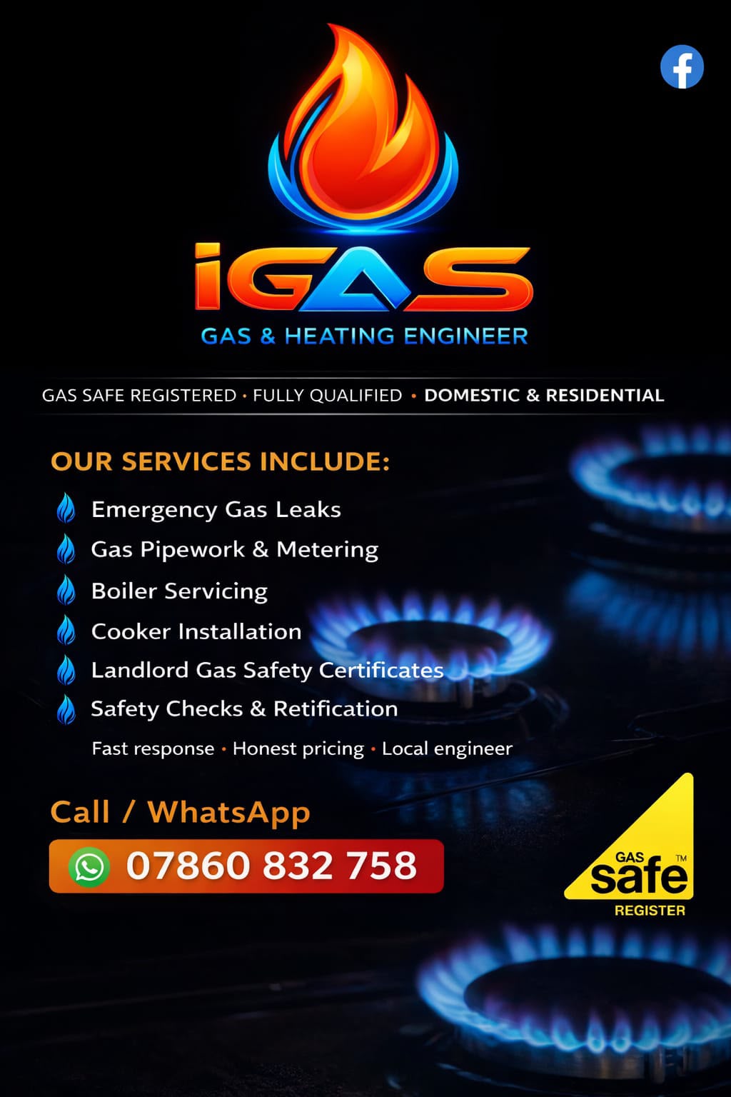 iGas Gas and Heating services including boiler servicing, CP12 and cooker installations