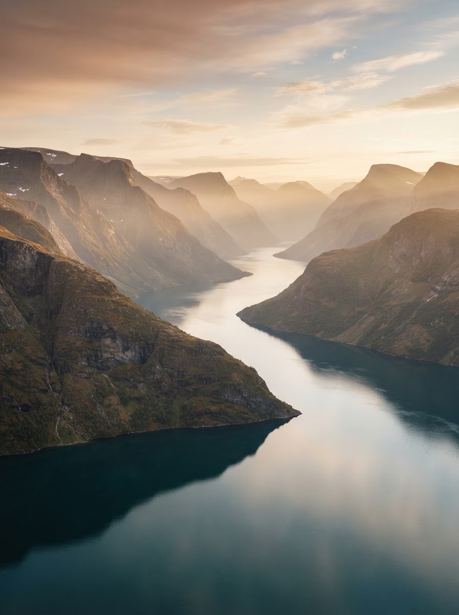 Norsk fjord- og fjellandskap – utsikt og perspektiv