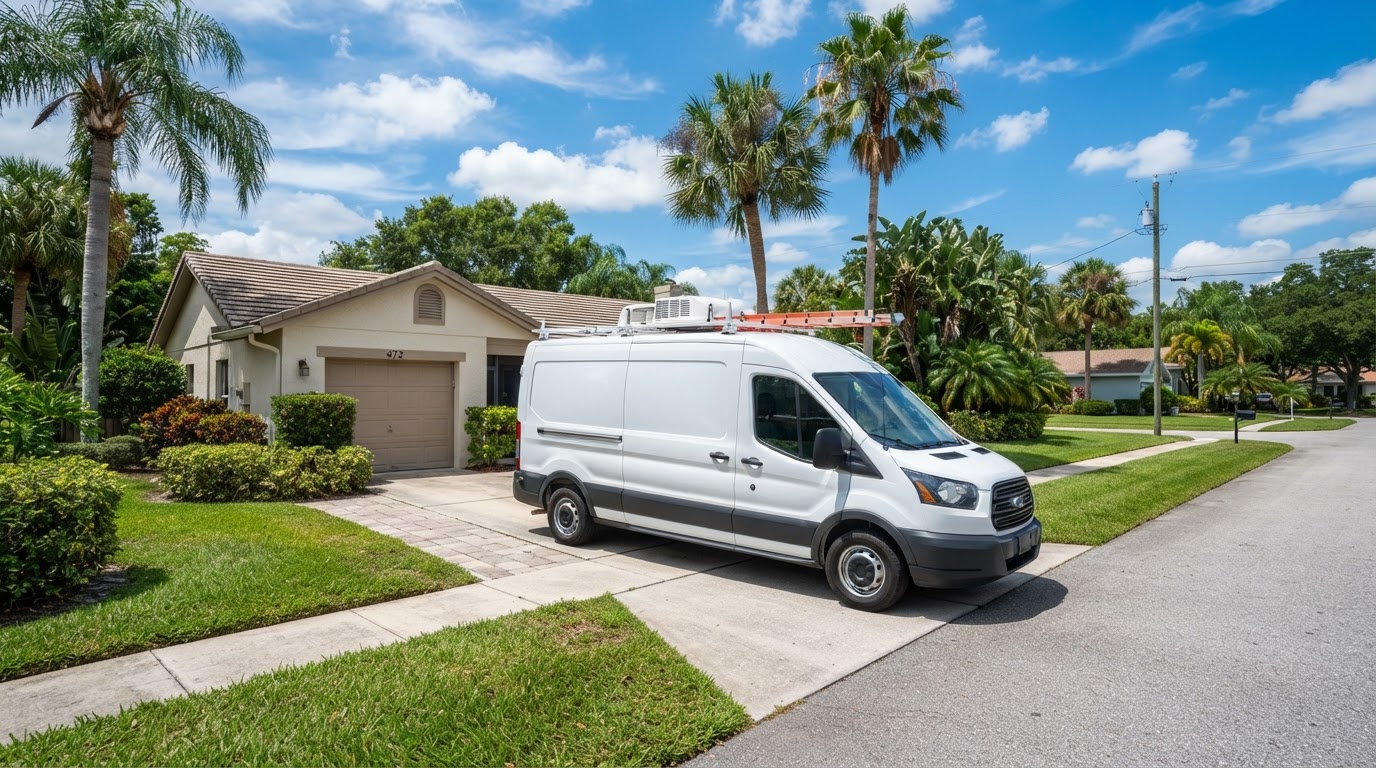 Sunshine Air & Comfort service van and team in Orlando, Florida