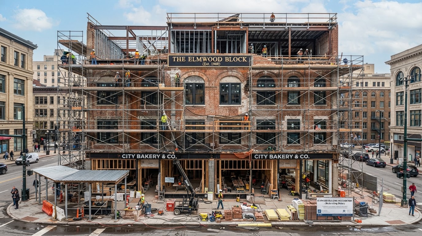 Commercial building renovation in progress Jamestown NY