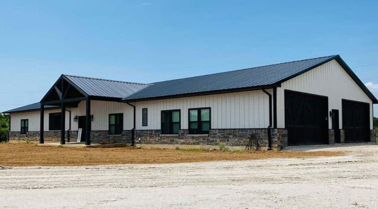 Modern White & Black Barndominium