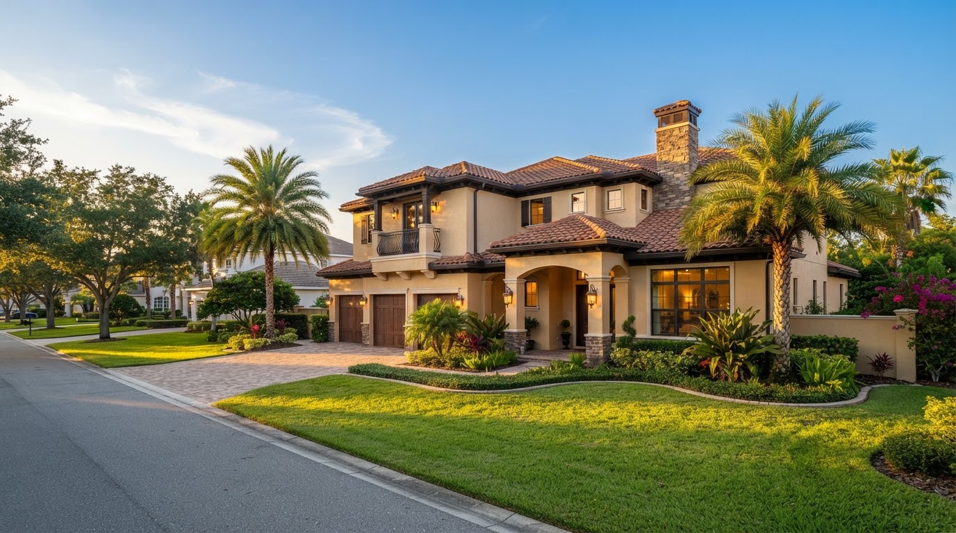 Orlando single-family home at golden hour