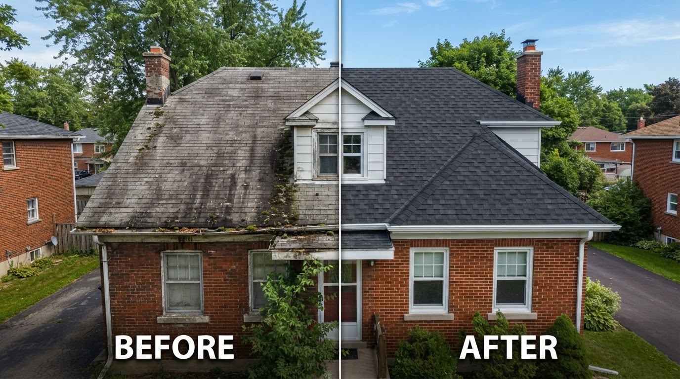 Worn roof before replacement