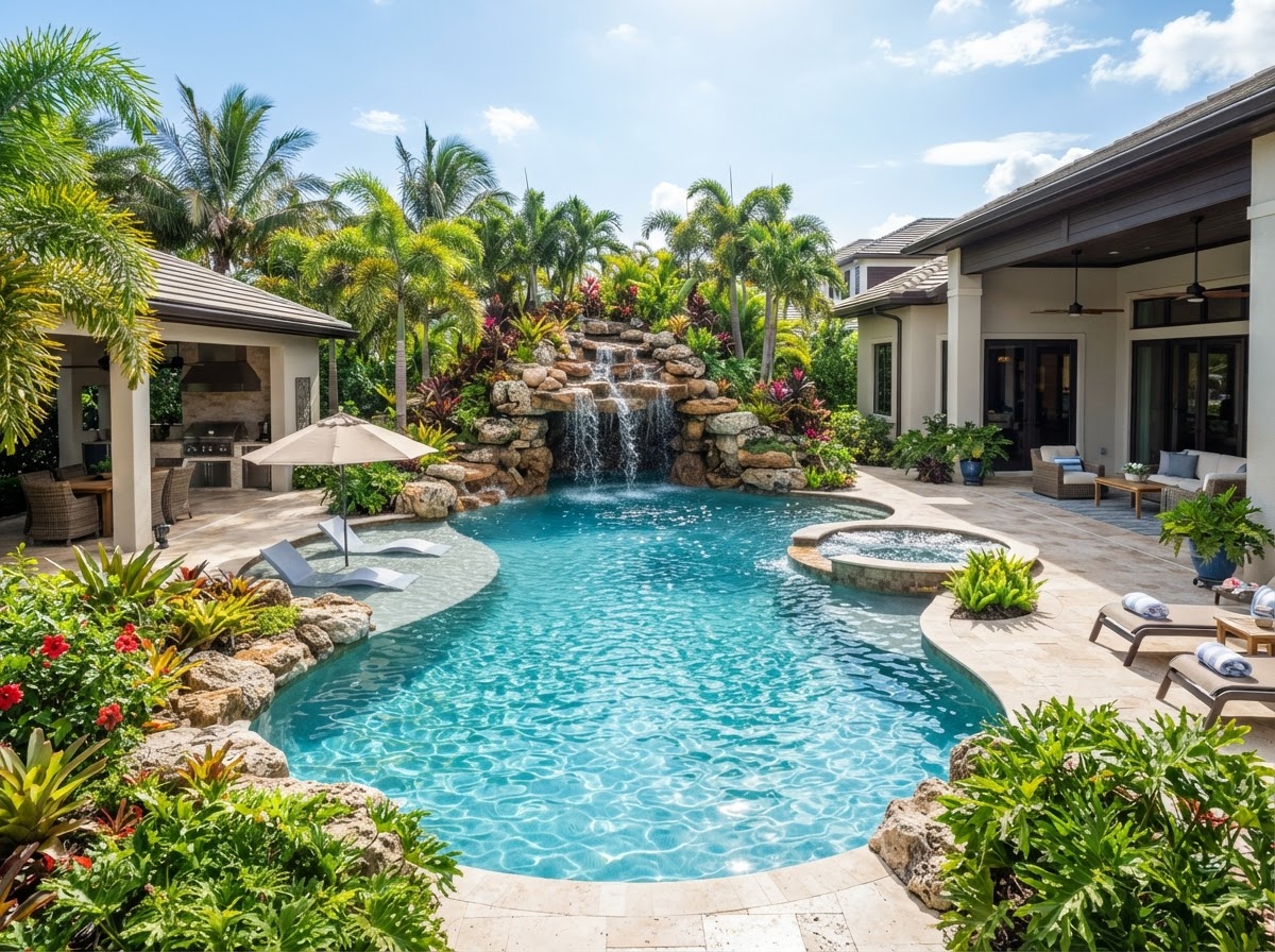 Lagoon Pool with Waterfall