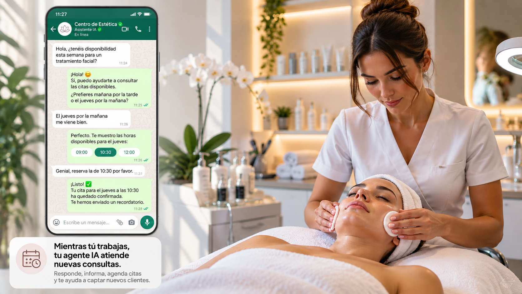 Centro de estética — WhatsApp y atención automática