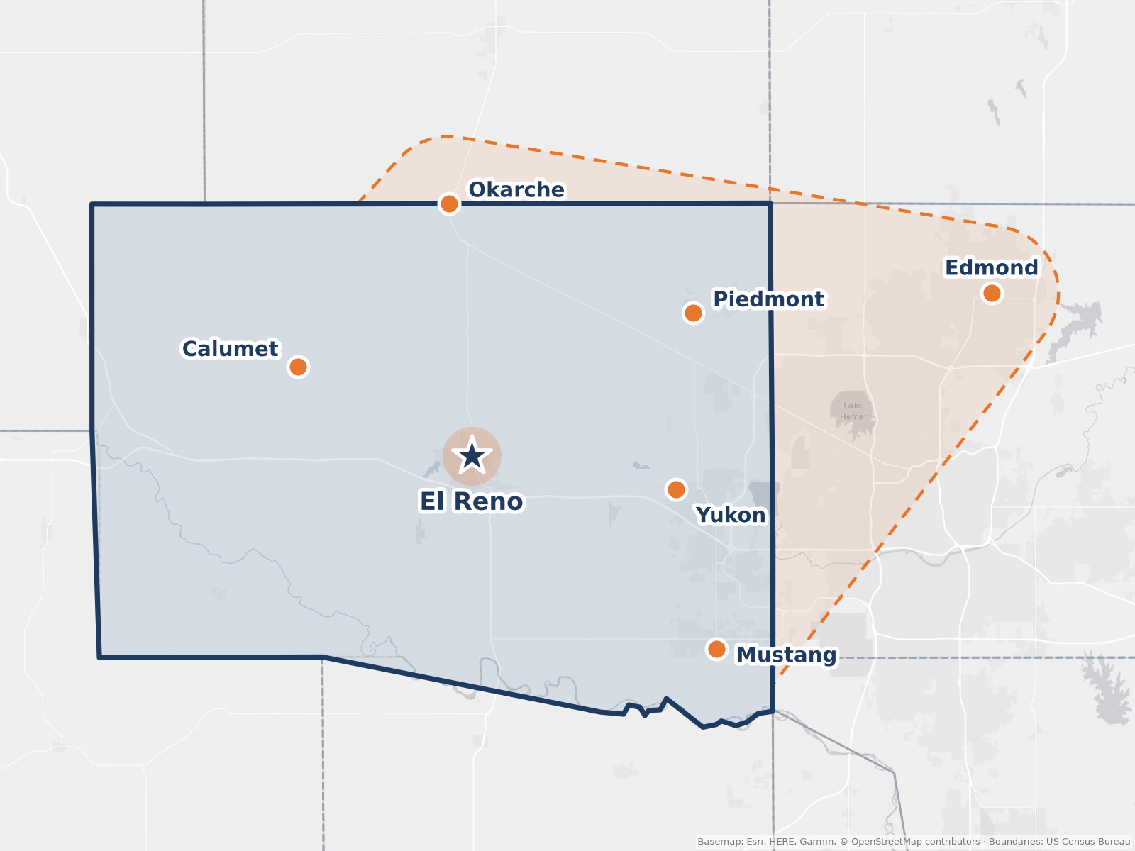 Done By Friday Canadian County service area map