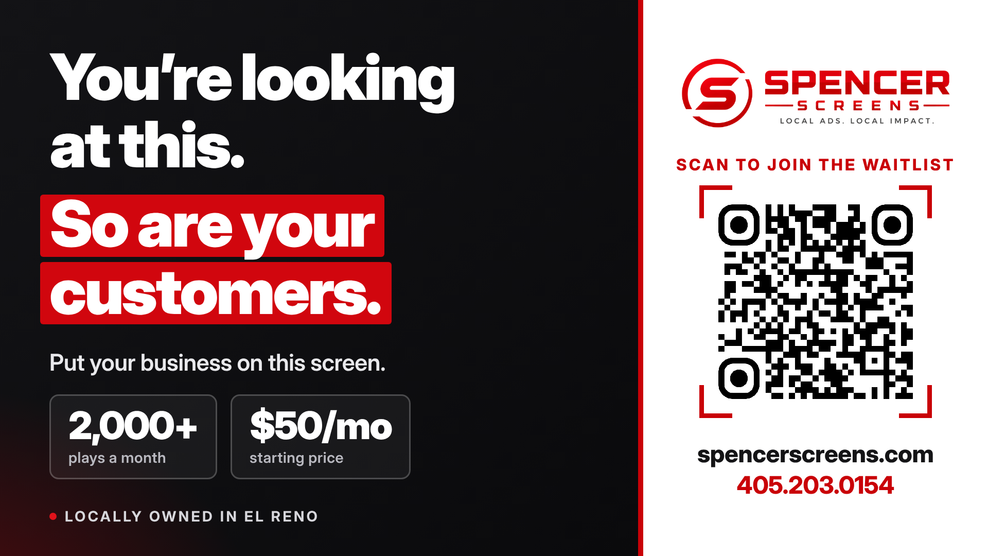 Spencer Screens — Claim Your Spot