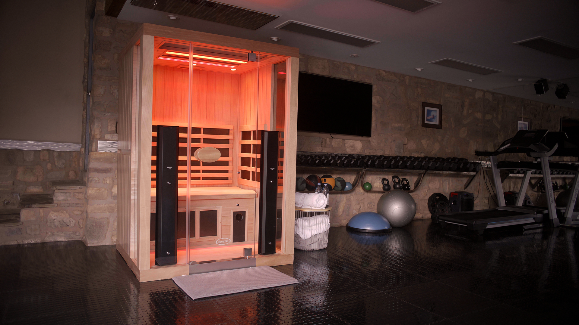 Jacuzzi infrared sauna in a serene wellness room