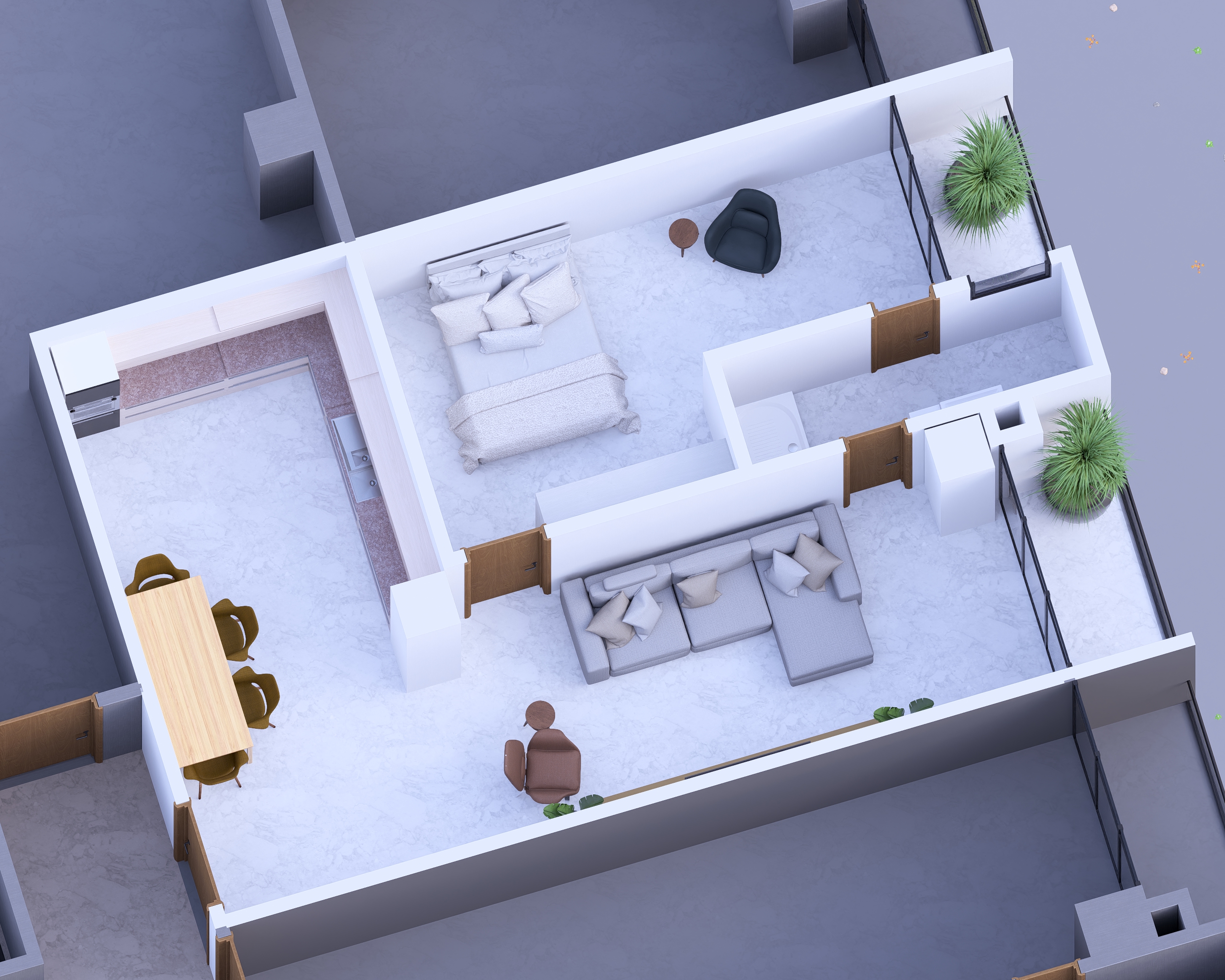 1-Bedroom Apartment — Layout A — architectural floor plan