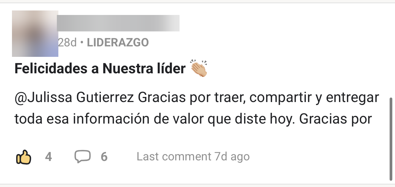 Mensaje de la comunidad 2