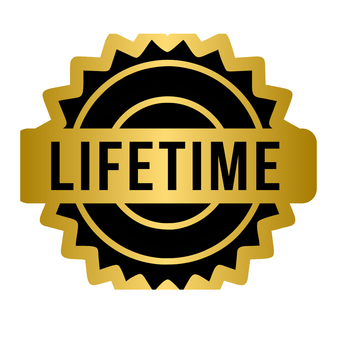 Lifetime access gold seal badge