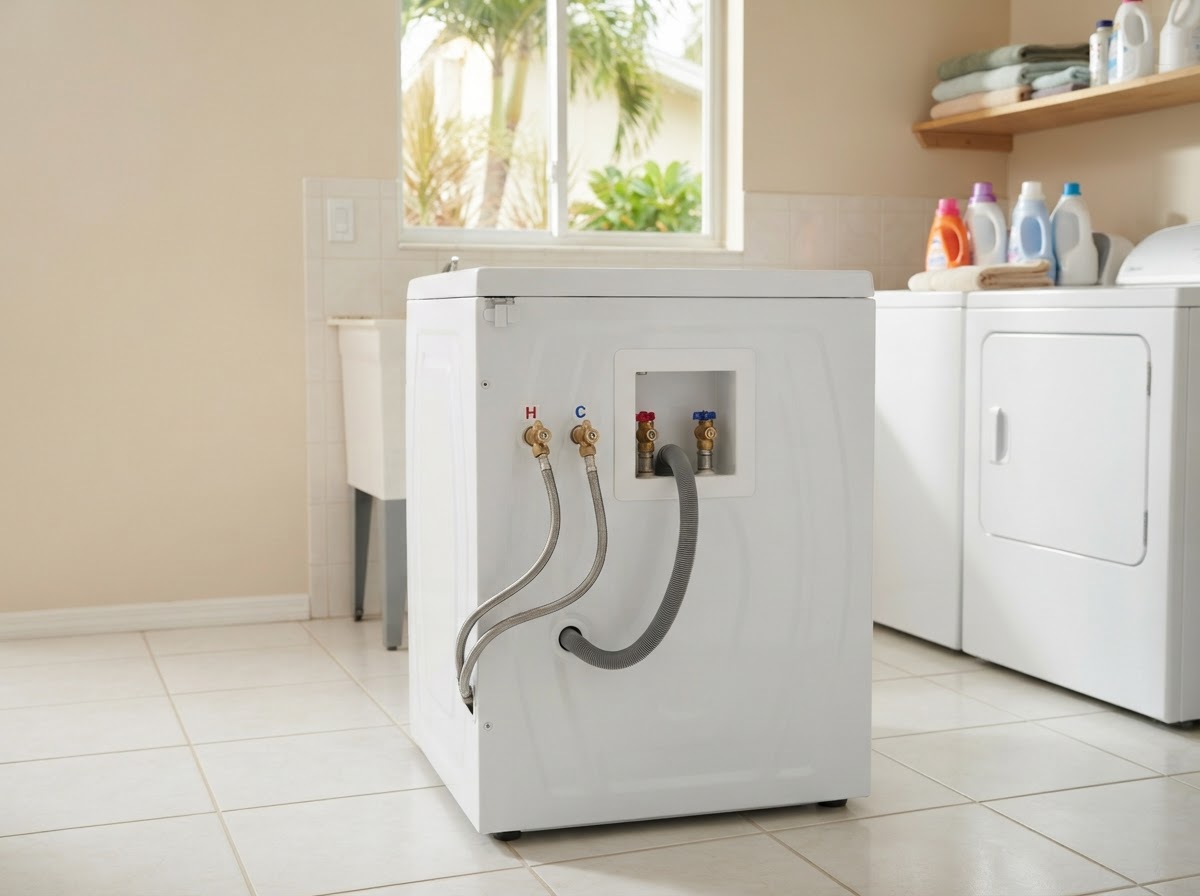 Appliance hookup in progress