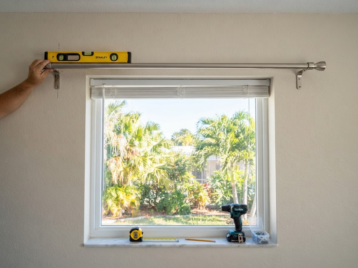 Blinds installation in progress
