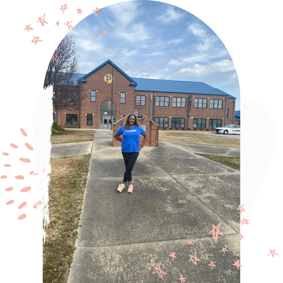 Gwendolen Wilder visiting school campus