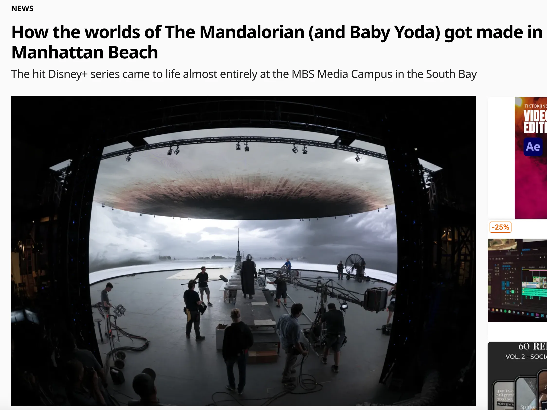 MBS Media Campus / Studio Lot news feature on The Mandalorian production