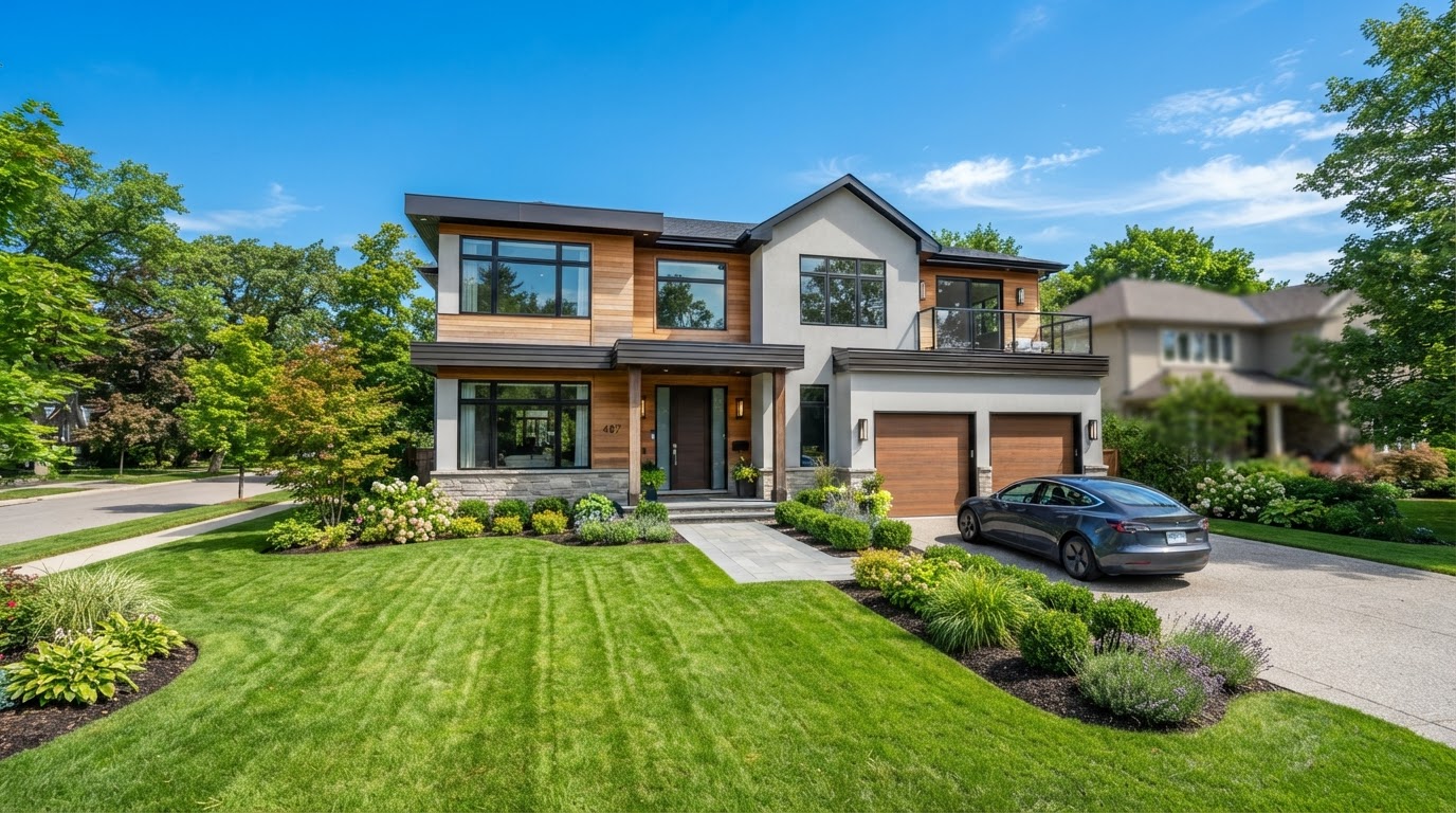Beautiful suburban home exterior