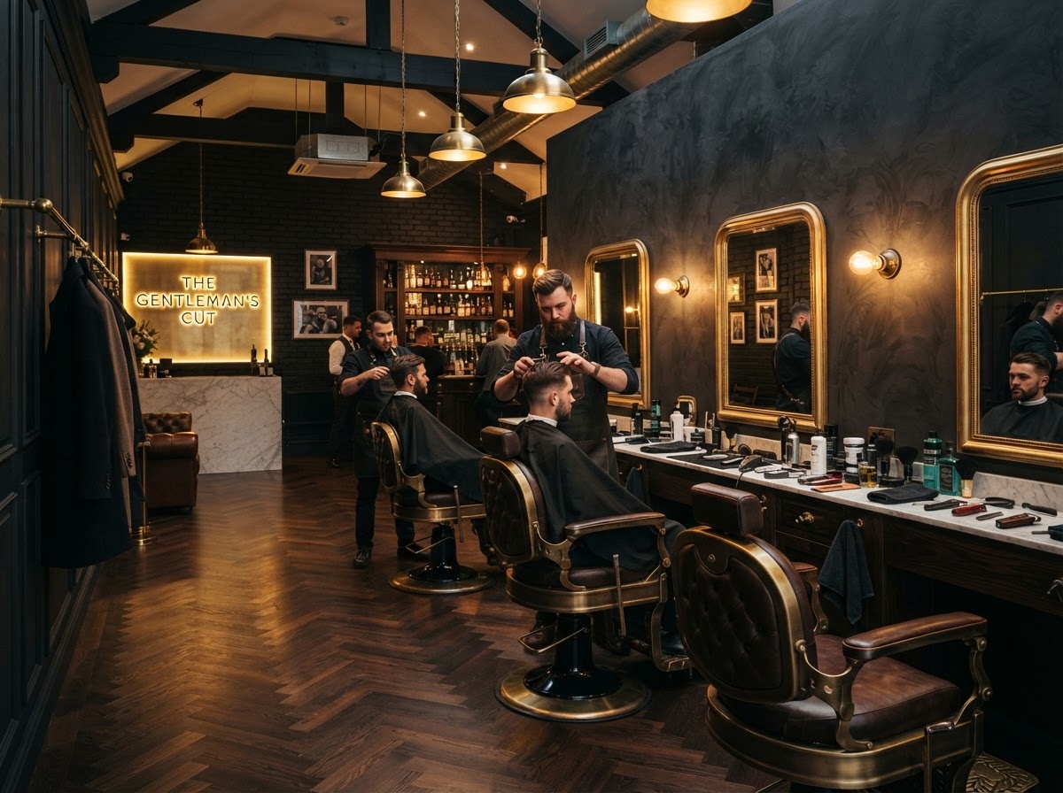 Premium barbershop interior