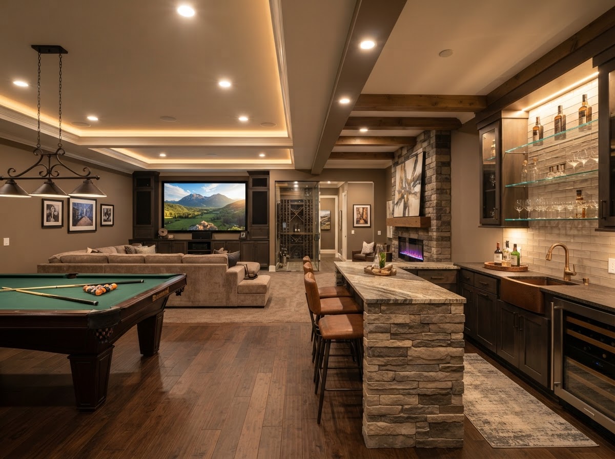 Finished Family Rec Room & Media Zone