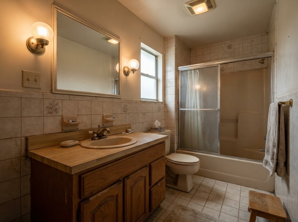 Double Vanity & Porcelain Tile Suite