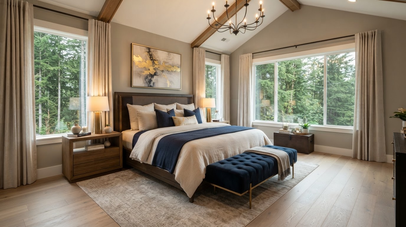 Primary Suite, professionally staged