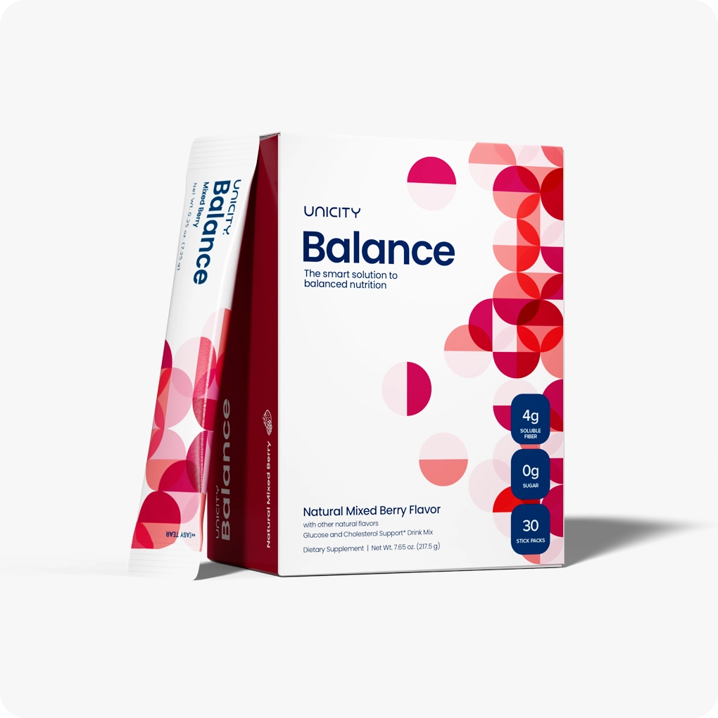 Unicity Balance Natural Mixed Berry Flavor drink mix box