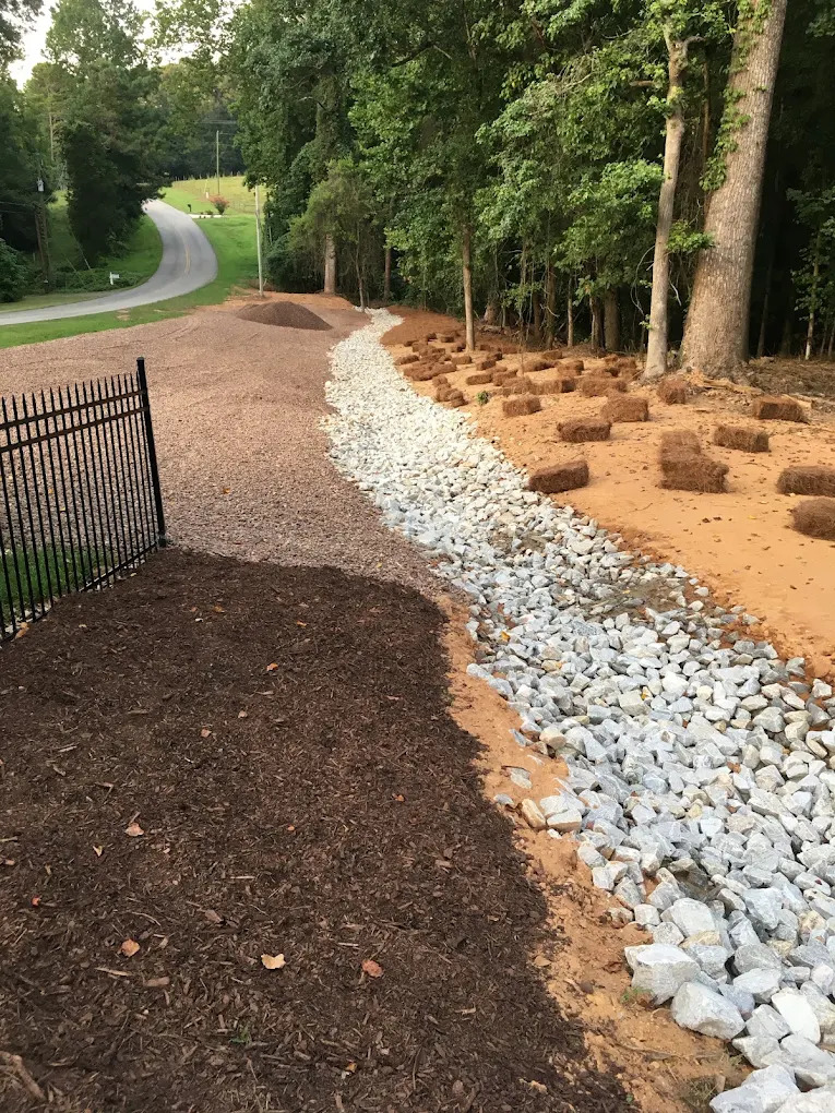Completed K&L landscaping and rock drainage project