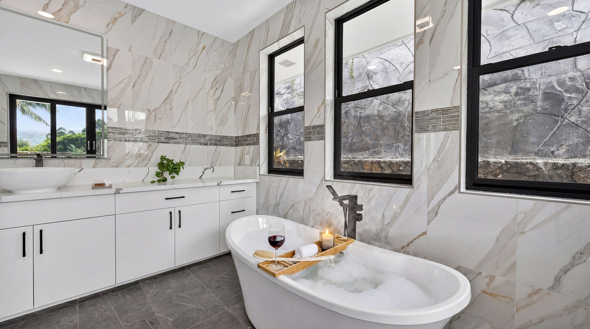 Downstairs Primary Spa Bath with Soaking Tub