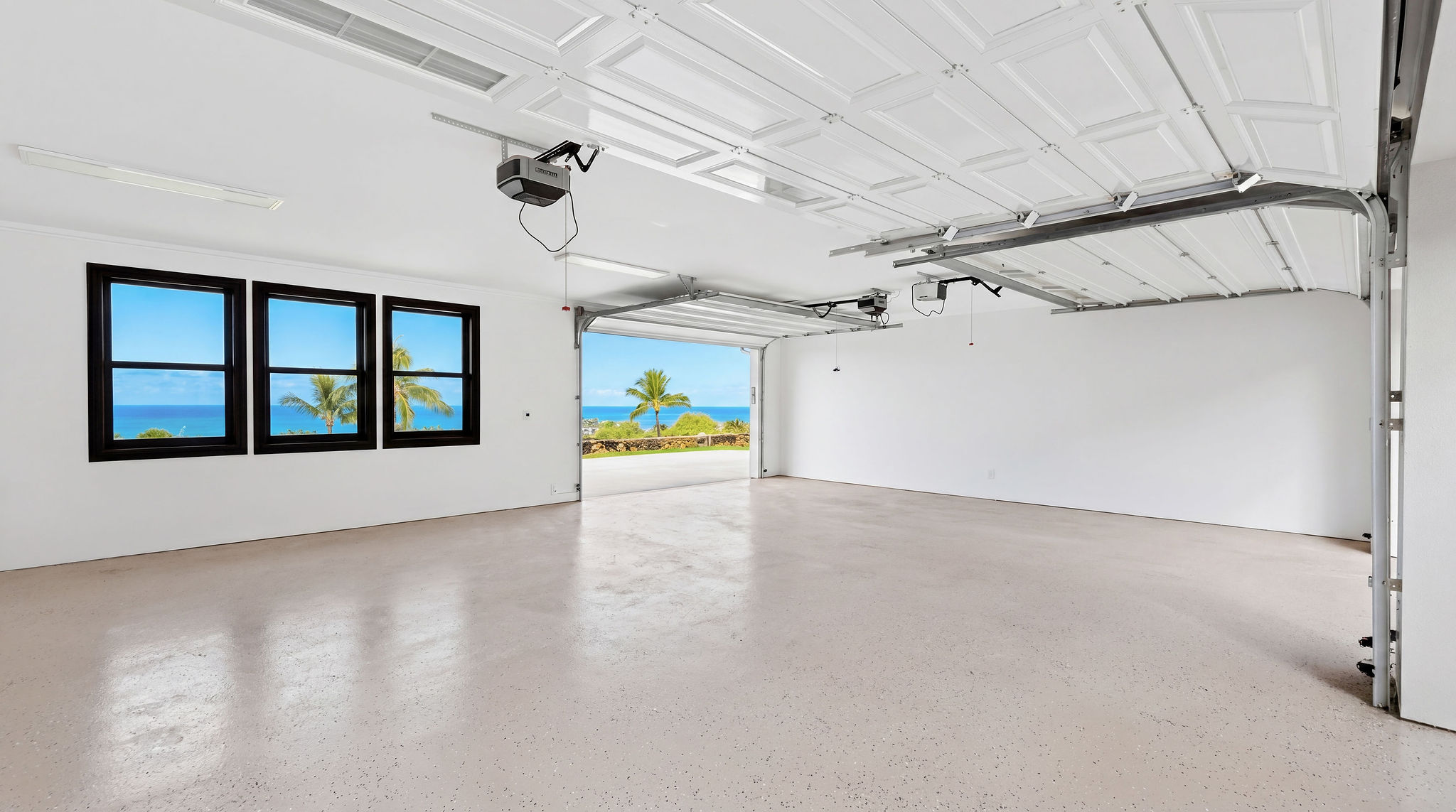 3-Car Drive-Through Garage with Ocean Horizon
