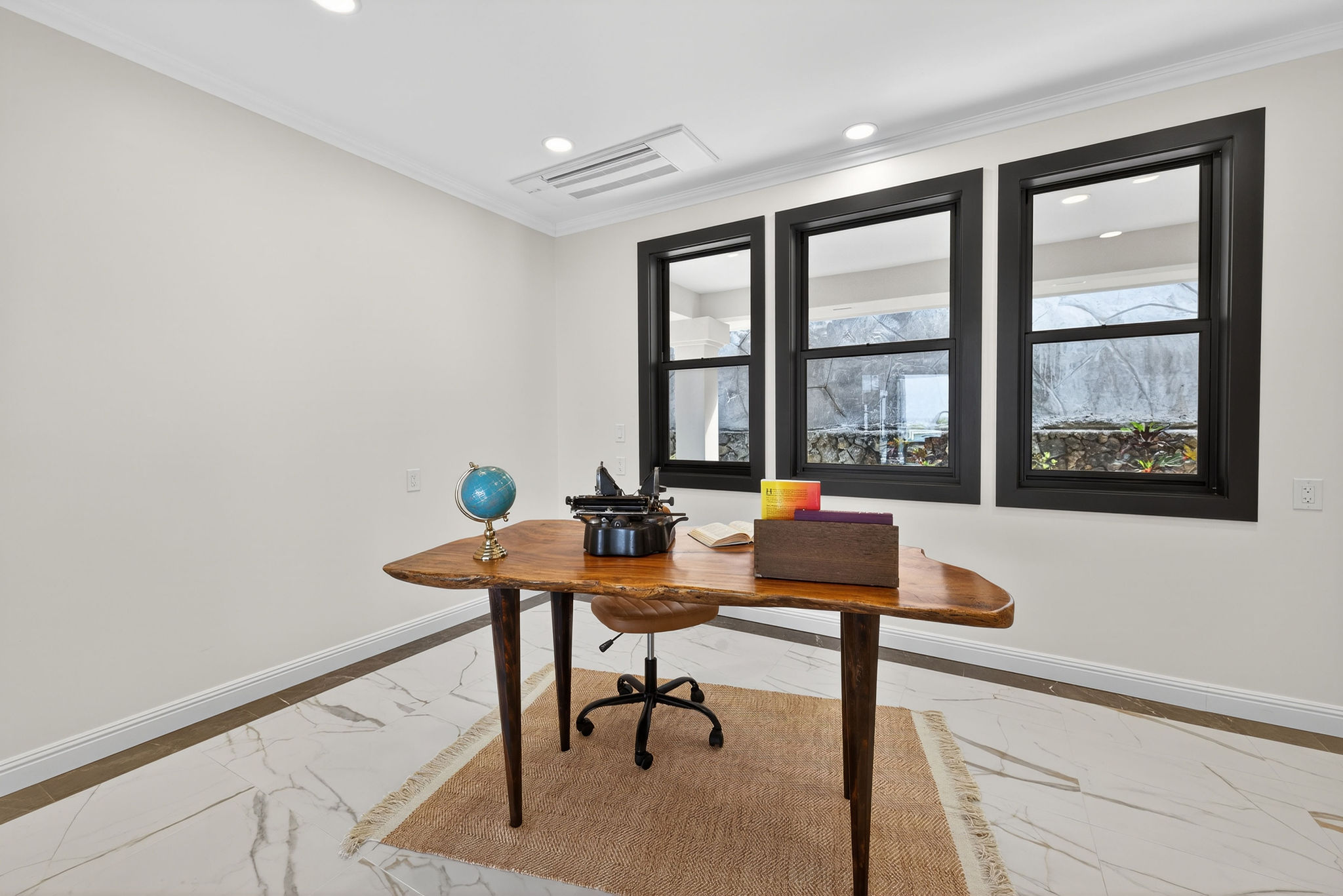 Sunlit Office Suite with Frosted Glass Doors