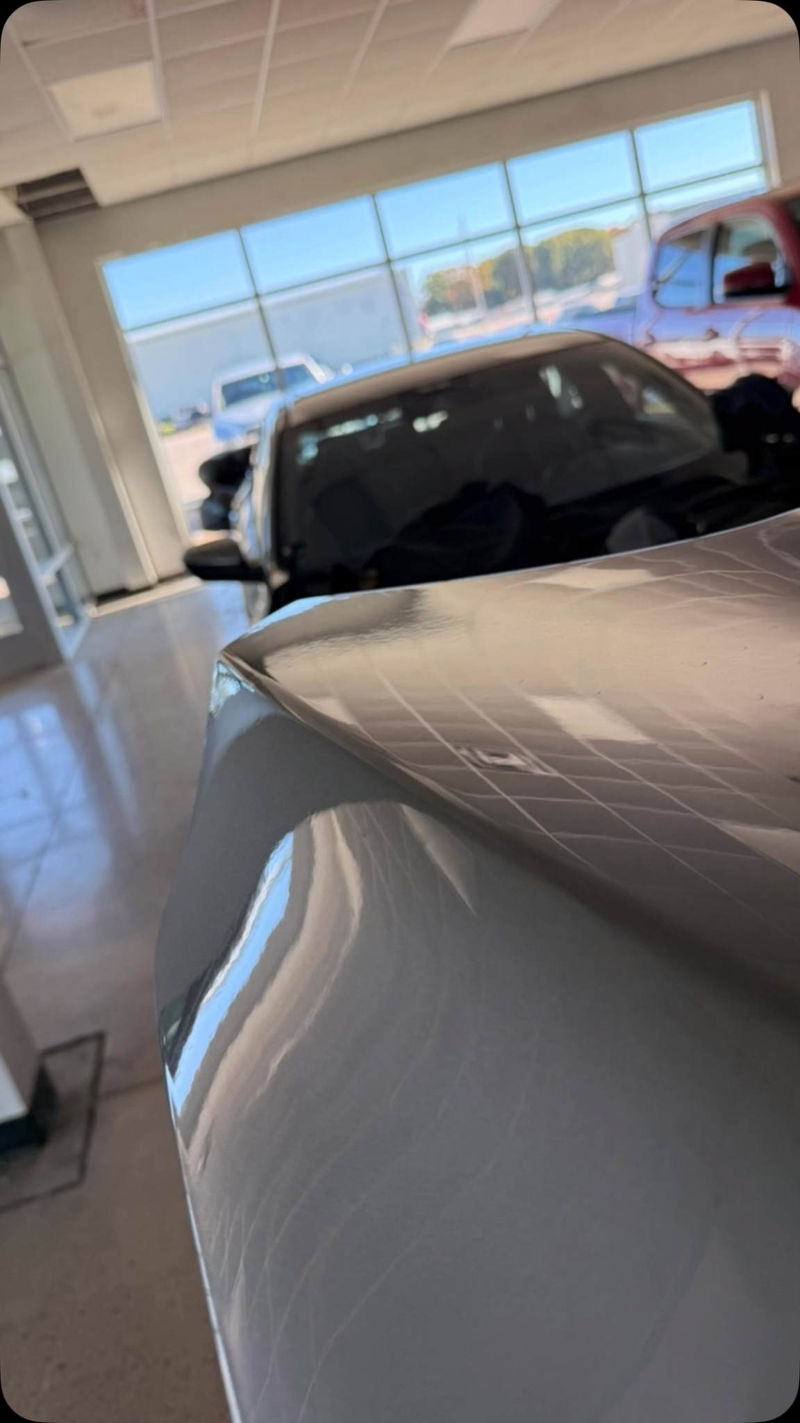 Visible Dent Along Upper Panel Corner