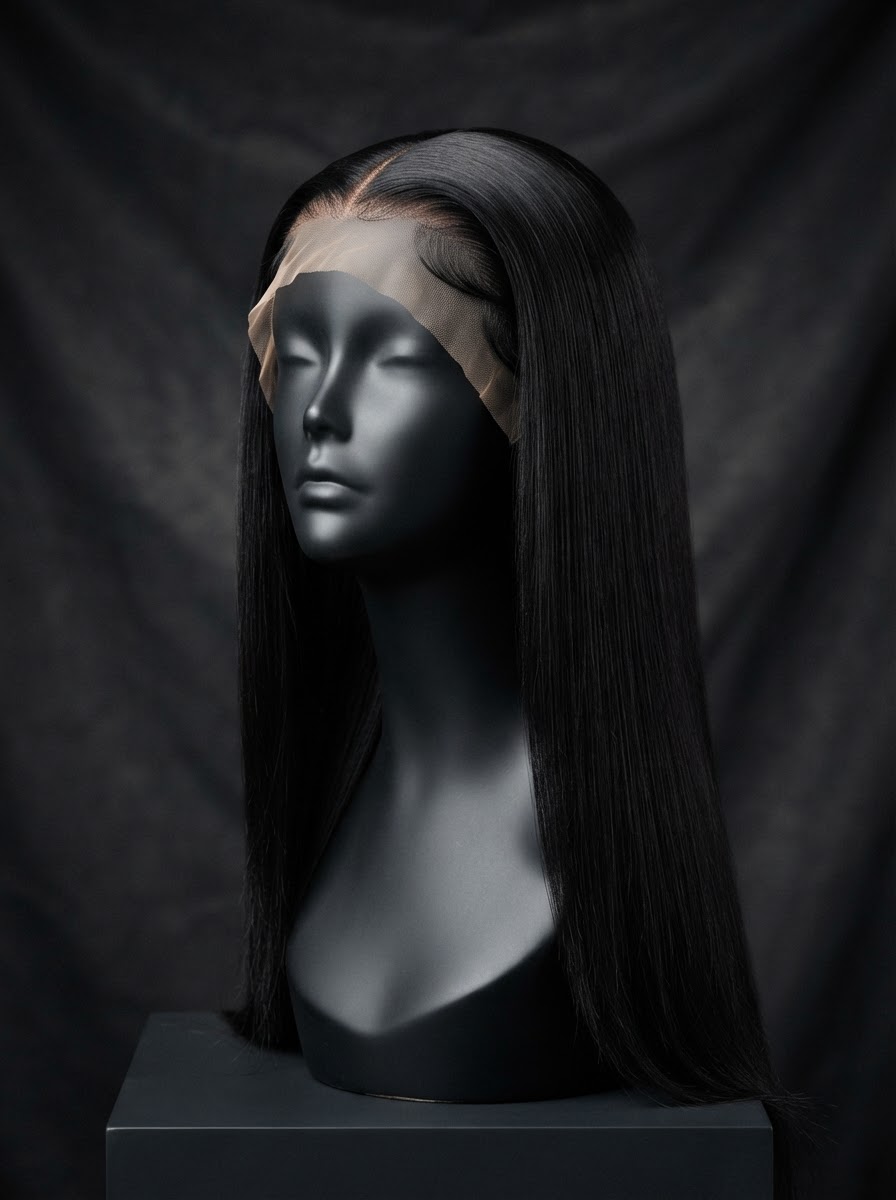 Straight Transparent Lace Wig — premium virgin Brazilian hair, straight, transparent lace, 13x4 / 5x5
