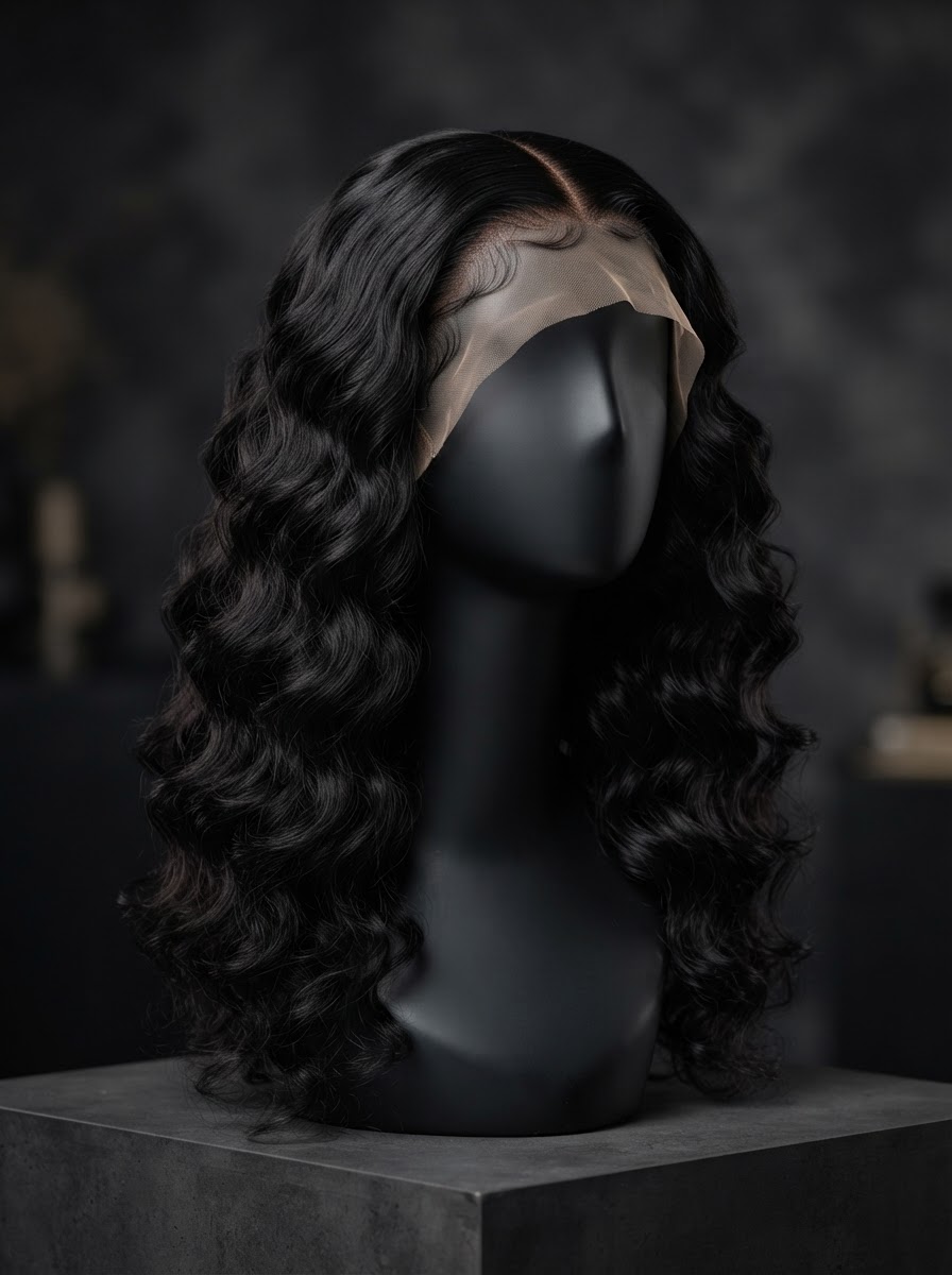 Water Wave Transparent Lace Wig — premium virgin Brazilian hair, water wave, transparent lace, 13x4 / 5x5