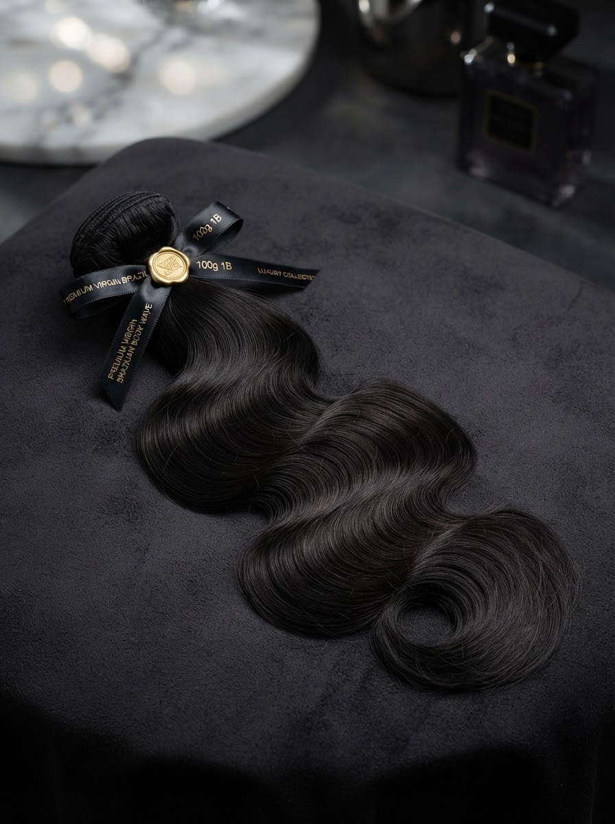 Brazilian Body Wave Single Bundle — premium virgin Brazilian hair, body wave, 100g, natural 1b