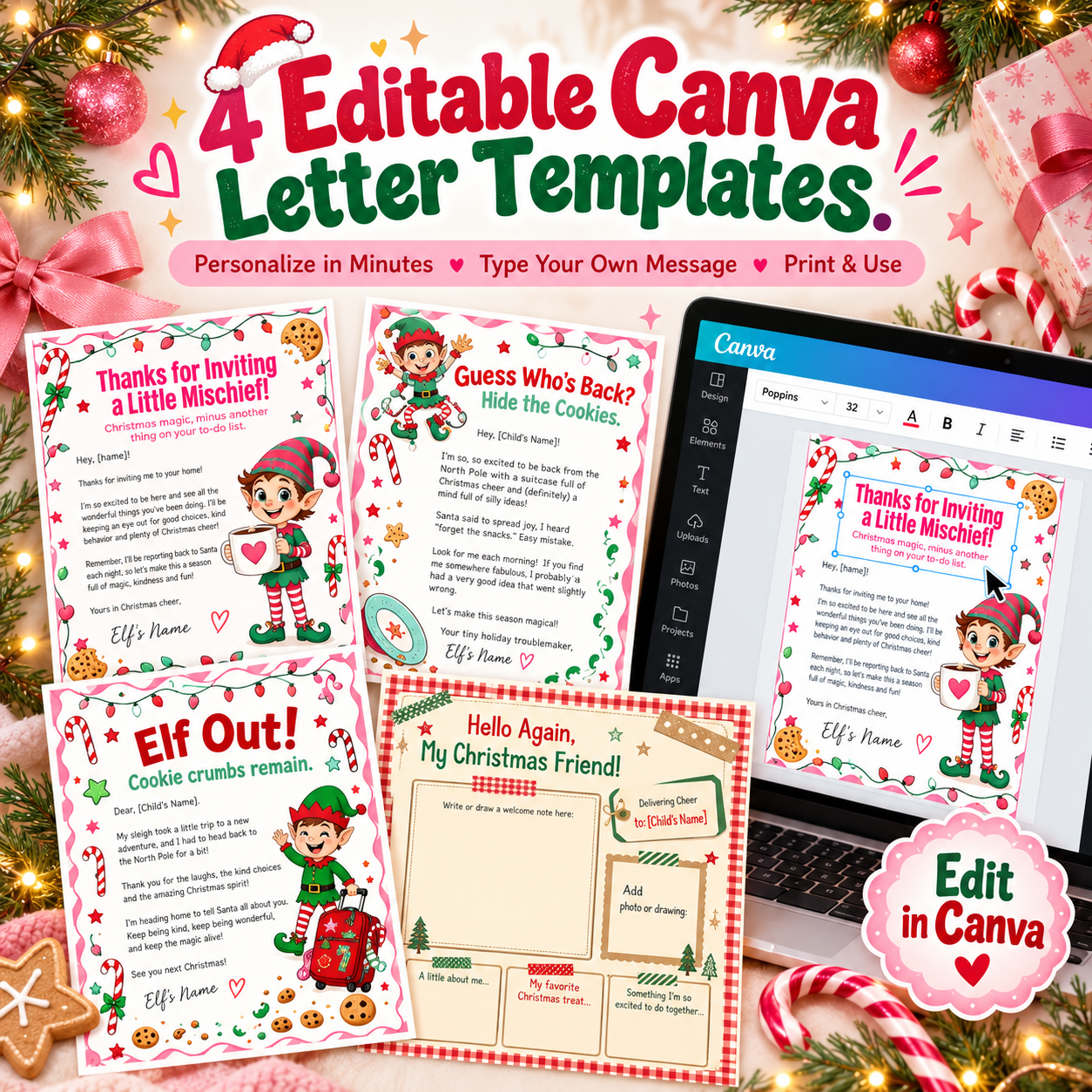 7 Editable Canva Letter Templates โ Personalize in Minutes, Type Your Own Message, Print & Use