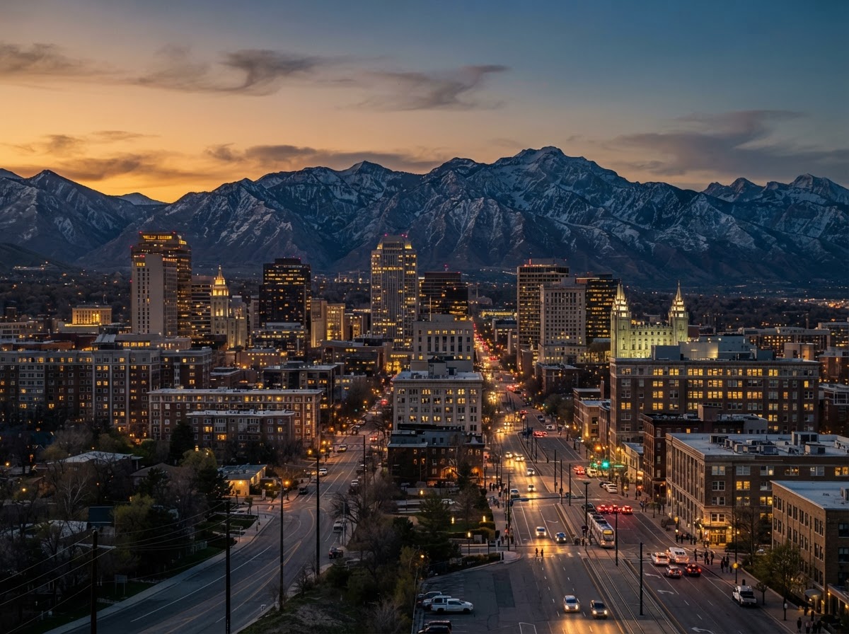 Representative photo of the Salt Lake City, Utah skyline with the Wasatch mountains in the background