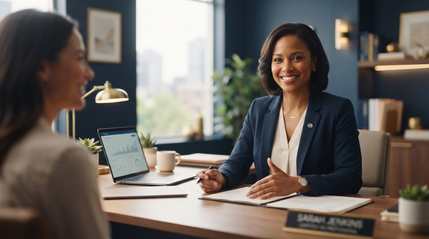 Certified tax professional helping a client