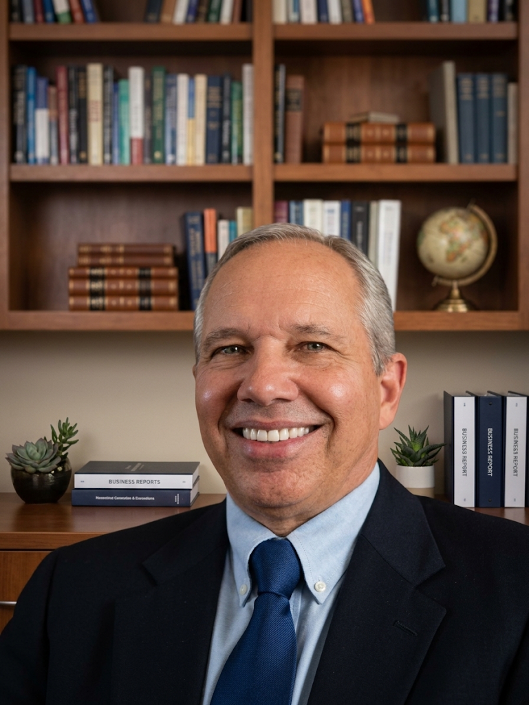 A confident real estate agent who stays connected with past clients after closing