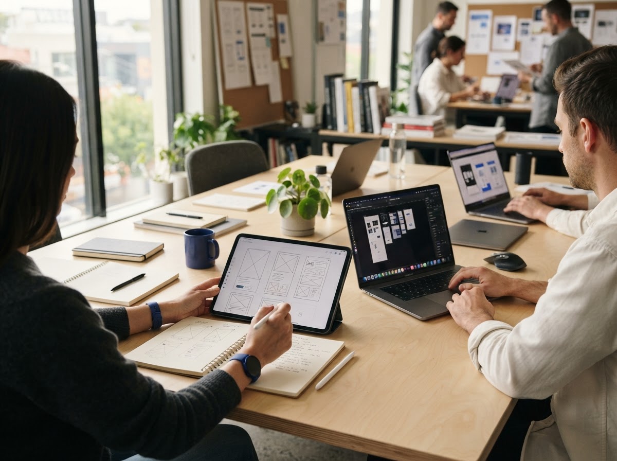 Equipo de Anunciame desarrollando diseños de páginas web